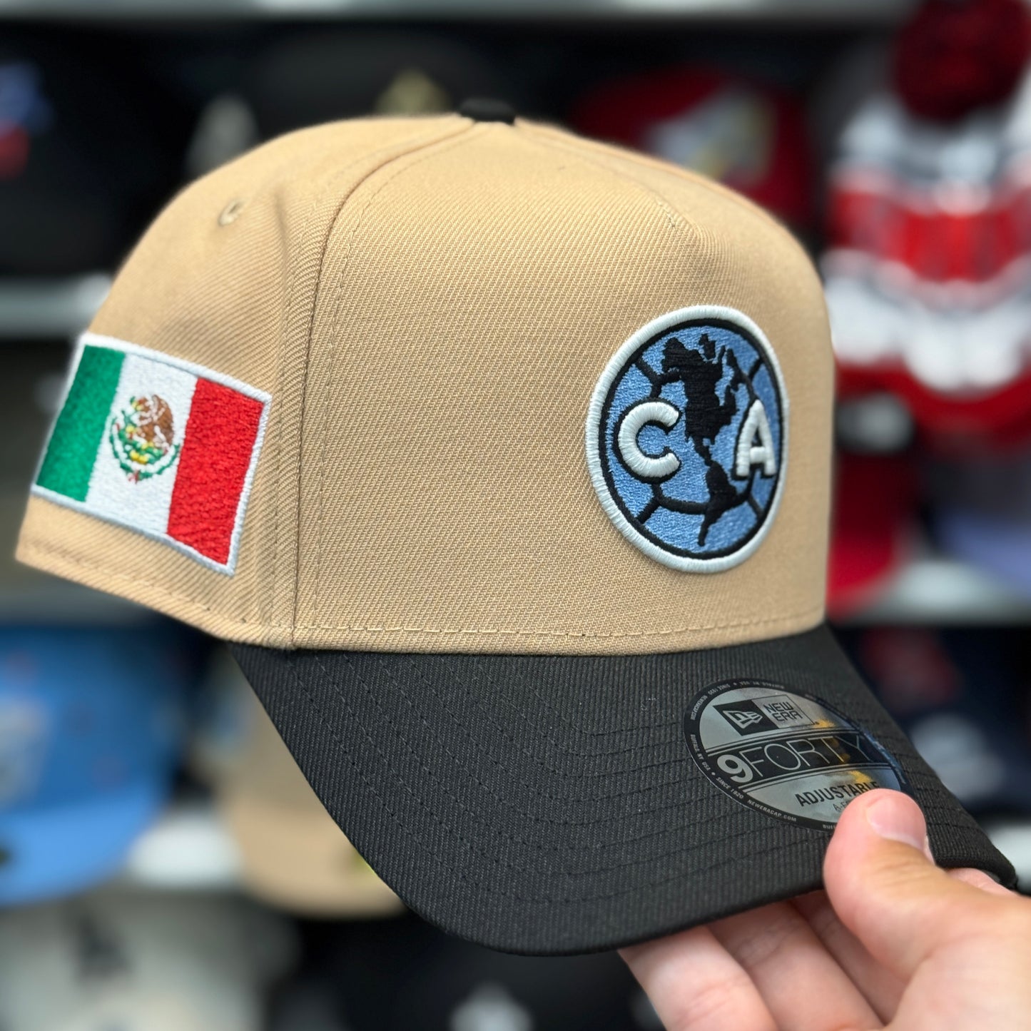 New Era Club América 'The Eagles' A-Frame 9FORTY Snapback Tan/Black
