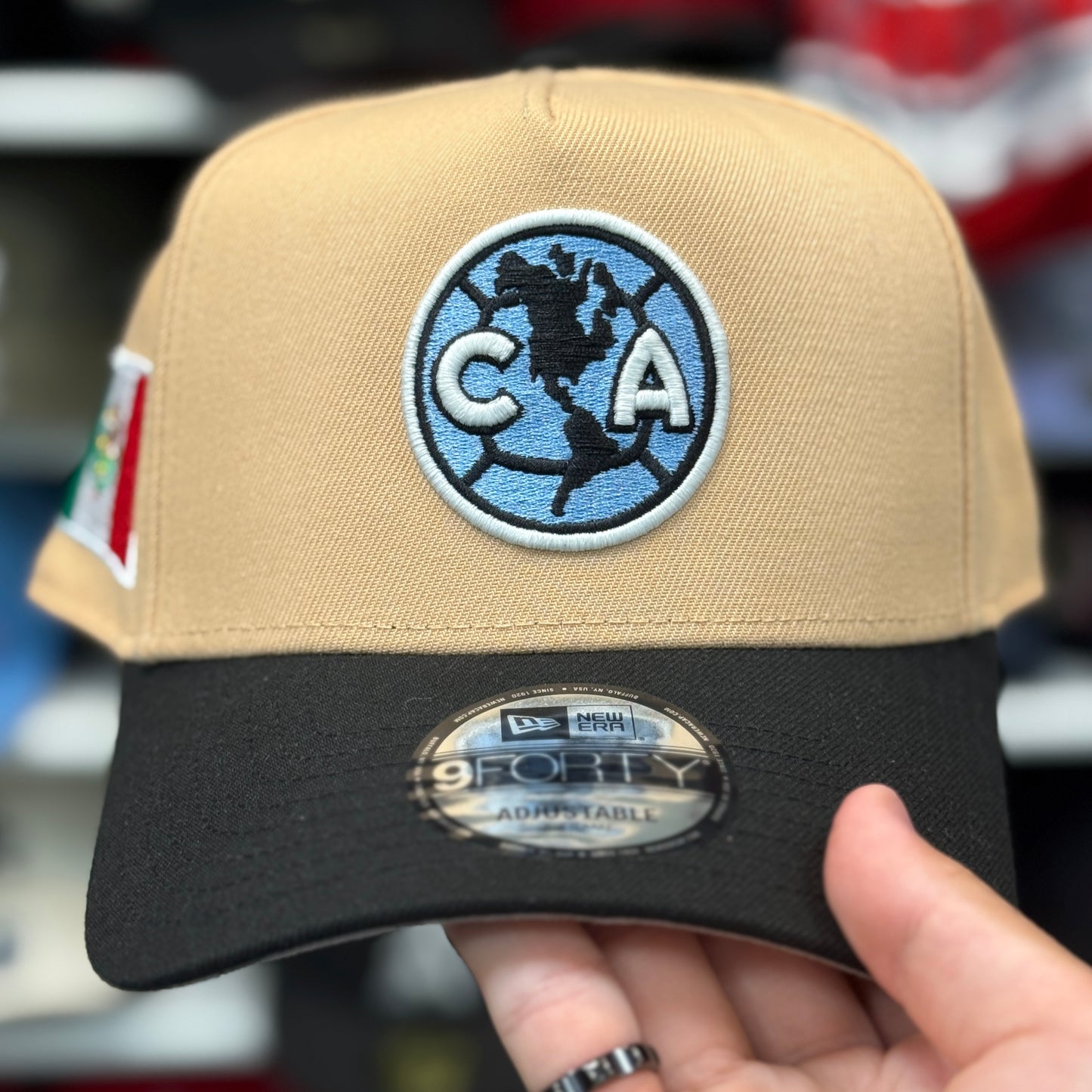 New Era Club América 'The Eagles' A-Frame 9FORTY Snapback Tan/Black