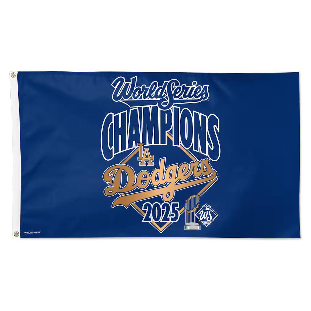 Los Angeles Dodgers 2025 World Series Champions Locker Room 3' x 5' | One-Sided Deluxe Flag - Product Image