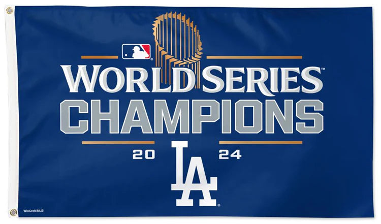 WinCraft Los Angeles Dodgers 2024 World Champions 3x5 Flag | One-Sided Deluxe Flag