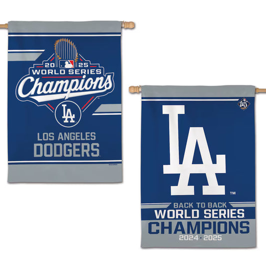 Los Angeles Dodgers 2025 World Series Champions Double WinCraft | Deluxe Sided Vertical Banner