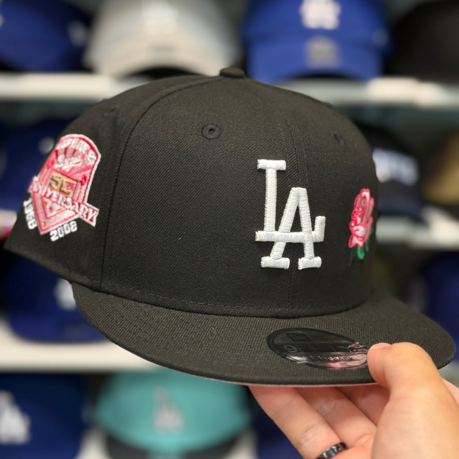New Era Los Angeles Dodgers '50th Anniversary x Rose' Black 9FIFTY Snapback - Product Image