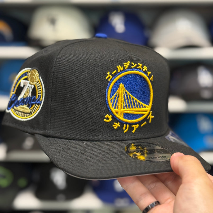 New Era Golden State Warriors 'Katakana 7x Champions' A-Frame Black 9FIFTY Snapback - Product Image