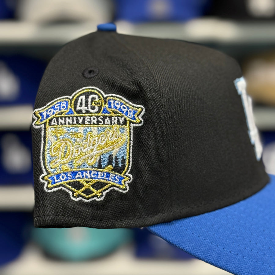 New Era Los Angeles Dodgers '40th Anniversary' A-Frame Black/Blue 9FORTY Snapback - Product Image