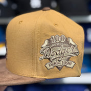 Los Angeles Dodgers '100th Anniversary' 2T Tan Mitchell & Ness Buckle | Suede Brim - Product Image