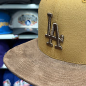 Los Angeles Dodgers '100th Anniversary' 2T Tan Mitchell & Ness Buckle | Suede Brim - Product Image