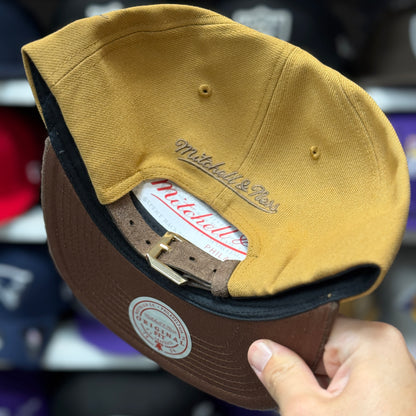 Los Angeles Lakers '25th Anniversary' 2T Tan Mitchell & Ness Buckle | Suede Brim