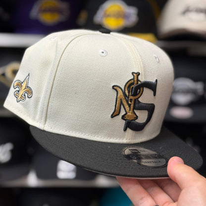 New Era New Orleans Saints White/Black 9FIFTY Snapback - Product Image