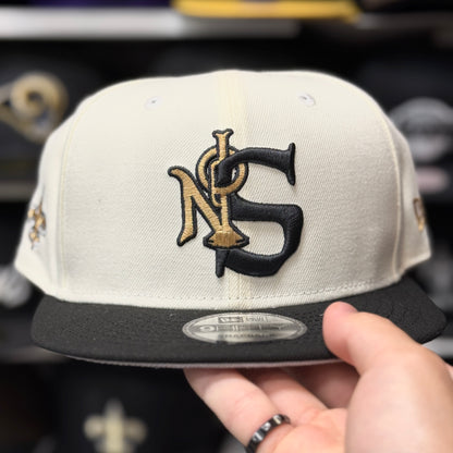 New Era New Orleans Saints White/Black 9FIFTY Snapback - Product Image