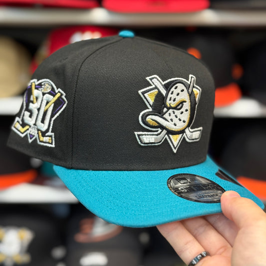 New Era Anaheim Ducks '30th Anniversary' A-Frame Black/Teal 9FORTY Snapback