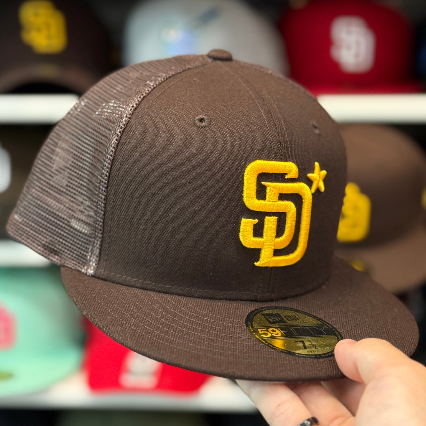 New Era San Diego Padres 'Star Patch Trucker' Black 59FIFTY Fitted Hat