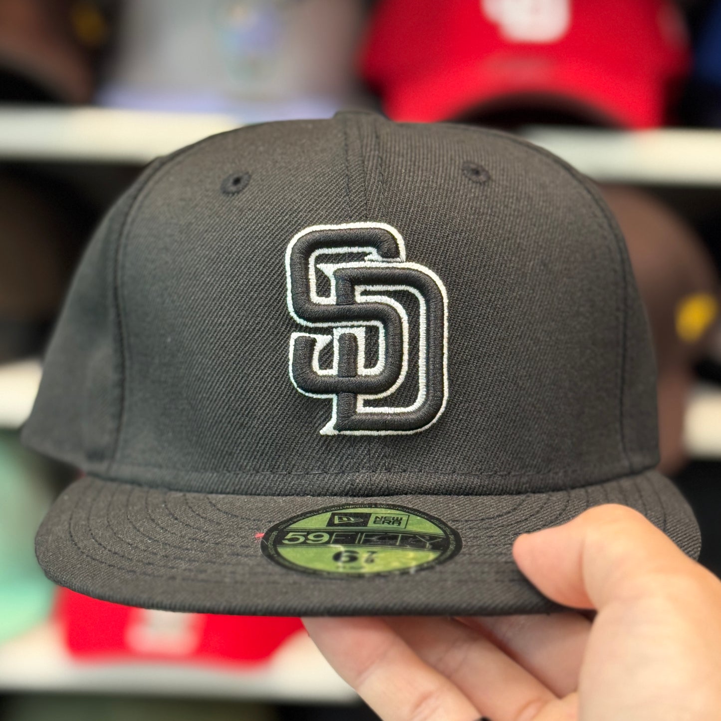 New Era San Diego Padres 'Outline Logo' Black 59FIFTY Fitted Hat - Product Image