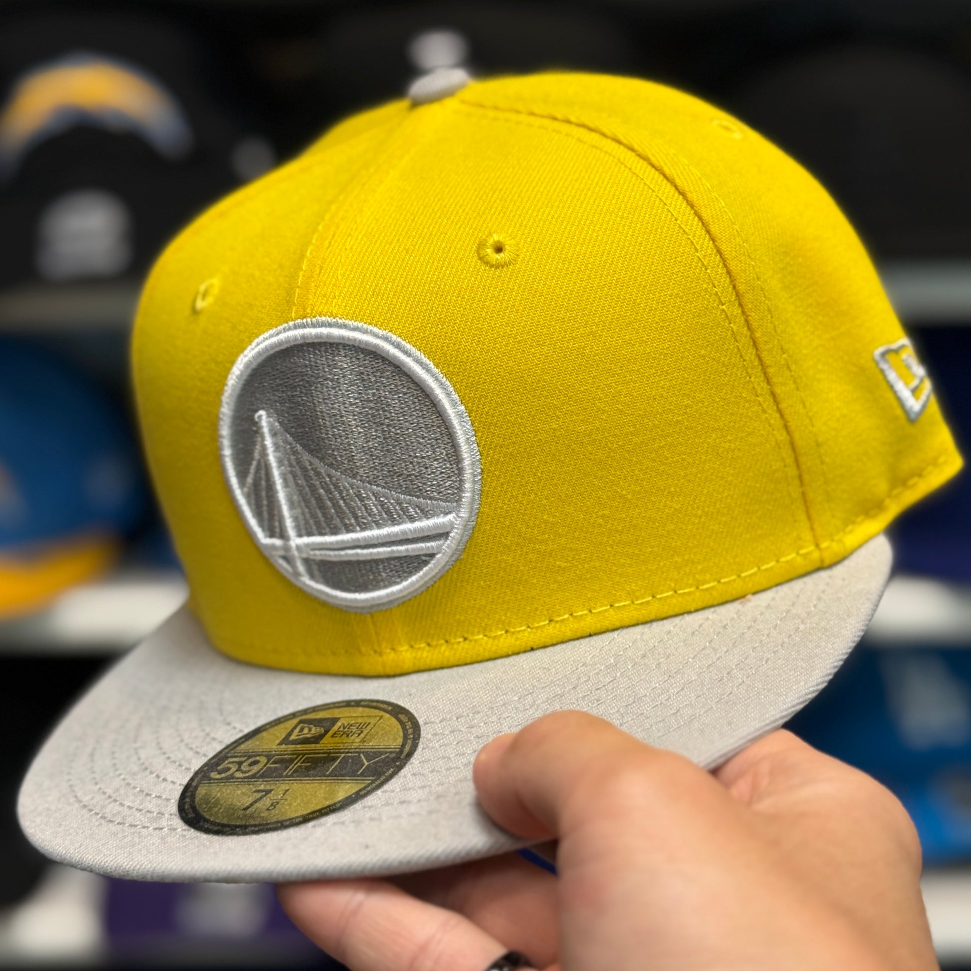 New Era Golden State Warriors Yellow/Silver 59FIFTY Fitted Hat - Product Image