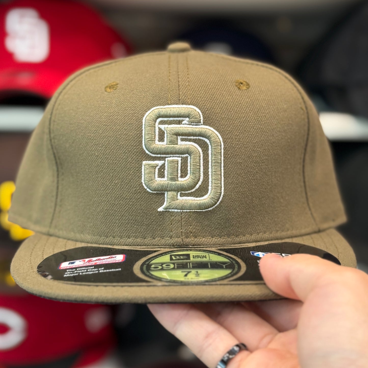 New Era San Diego Padres Olive Vintage 59FIFTY Fitted Hat | Size 7 1/2 - Product Image