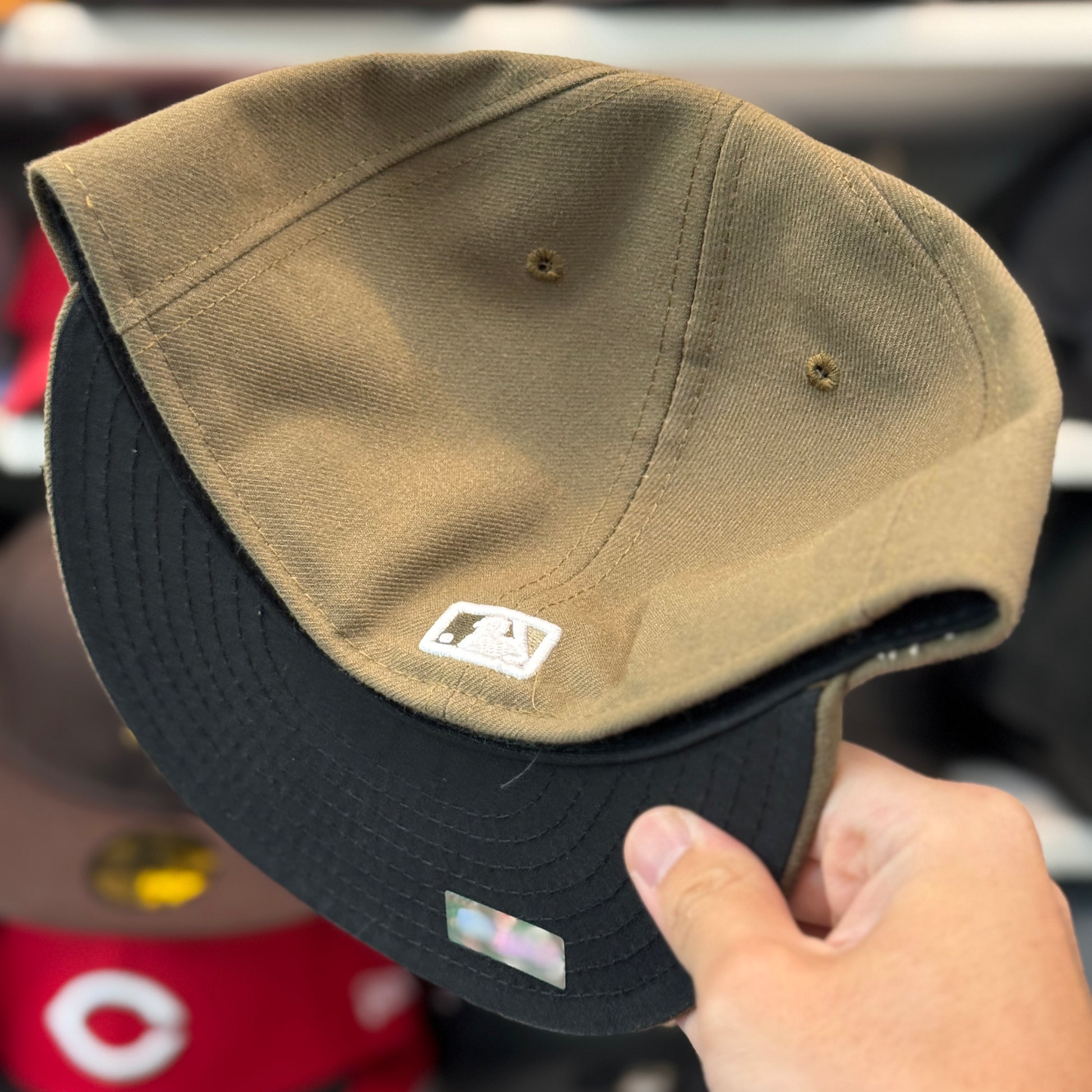 New Era San Diego Padres Olive Vintage 59FIFTY Fitted Hat | Size 7 1/2 - Product Image