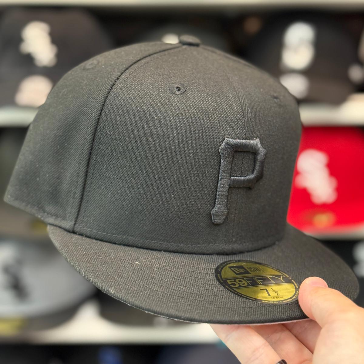 New Era Pittsburgh Pirates All Black 59FIFTY Fitted Hat - Product Image