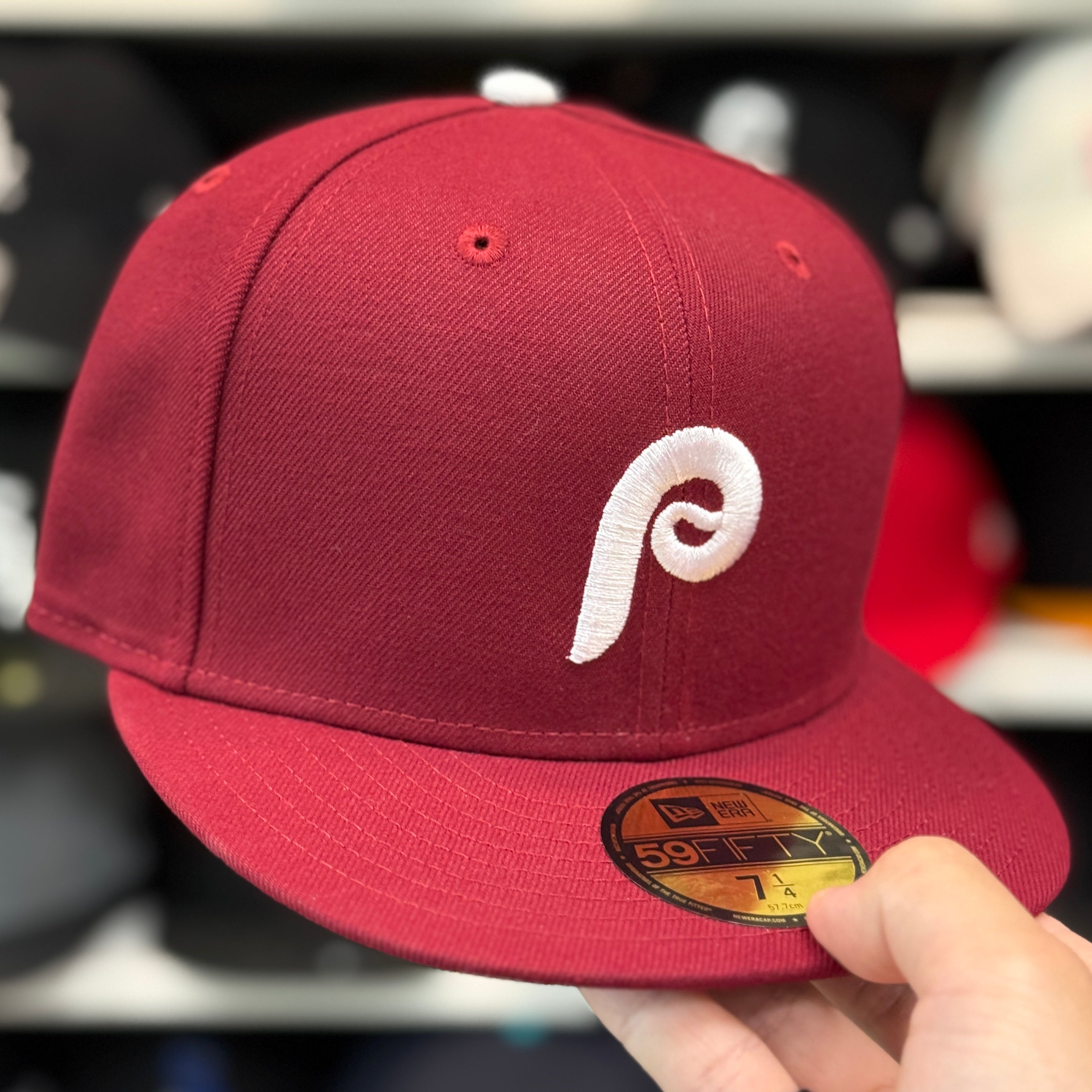 New Era Philadelphia Phillies Dark Red 59FIFTY Fitted Hat - Product Image