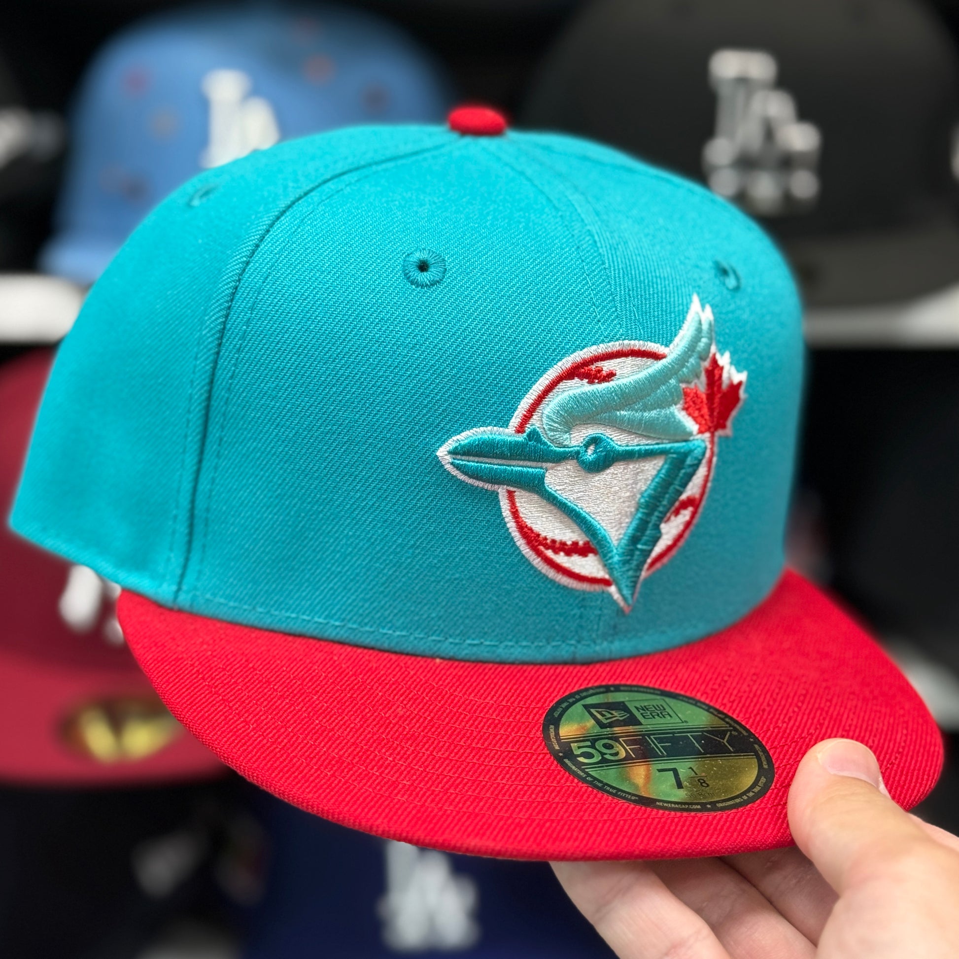 New Era Toronto Blue Jays Teal/Red 59FIFTY Fitted Hat - Product Image