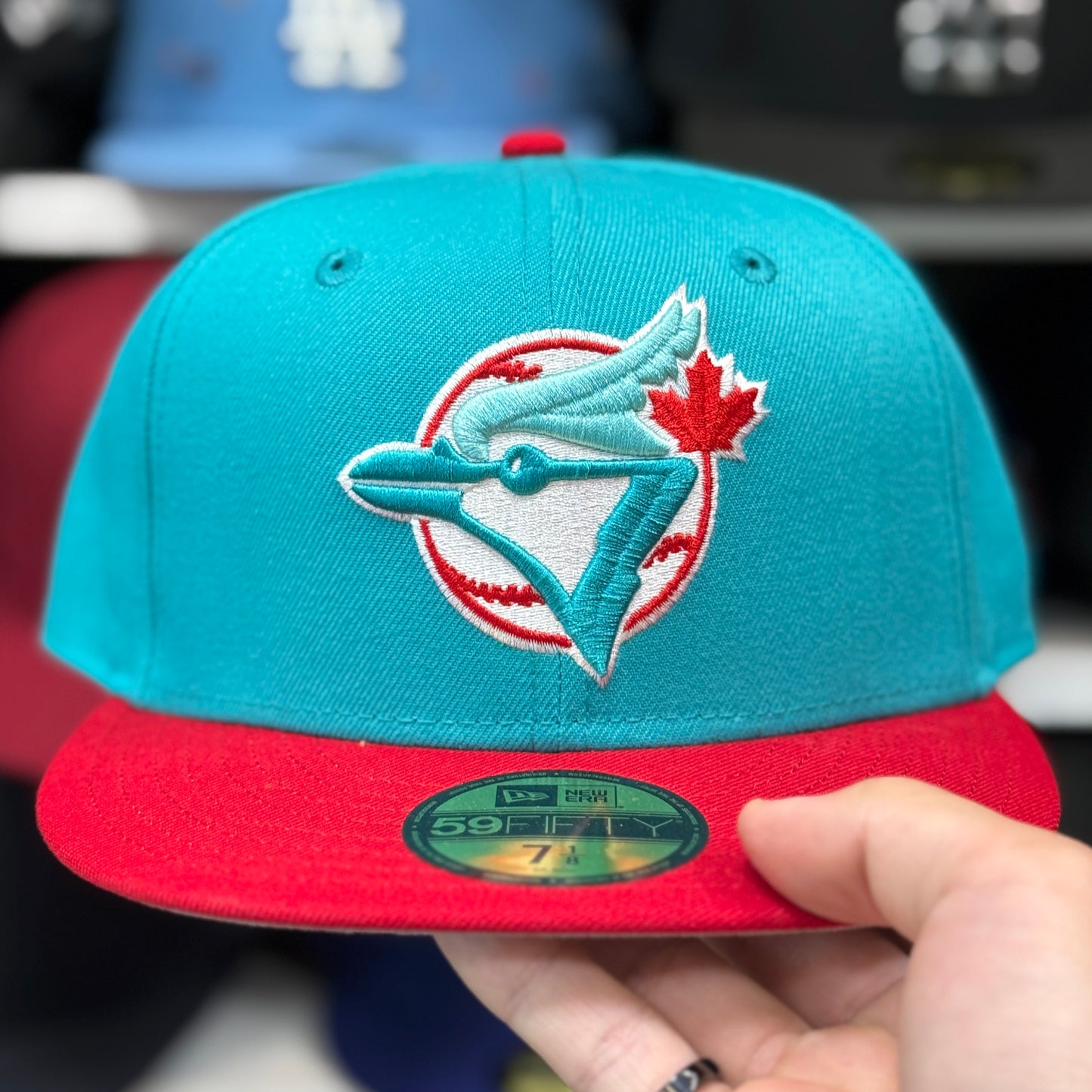 New Era Toronto Blue Jays Teal/Red 59FIFTY Fitted Hat - Product Image