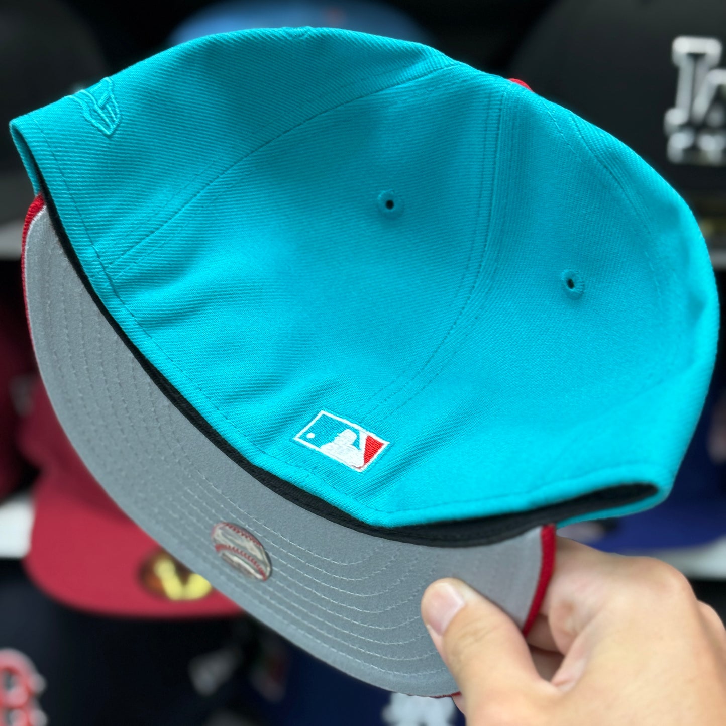 New Era Toronto Blue Jays Teal/Red 59FIFTY Fitted Hat - Product Image