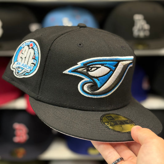New Era Toronto Blue Jays '30th Season' Black 59FIFTY Fitted Hat | Pink Under Brim