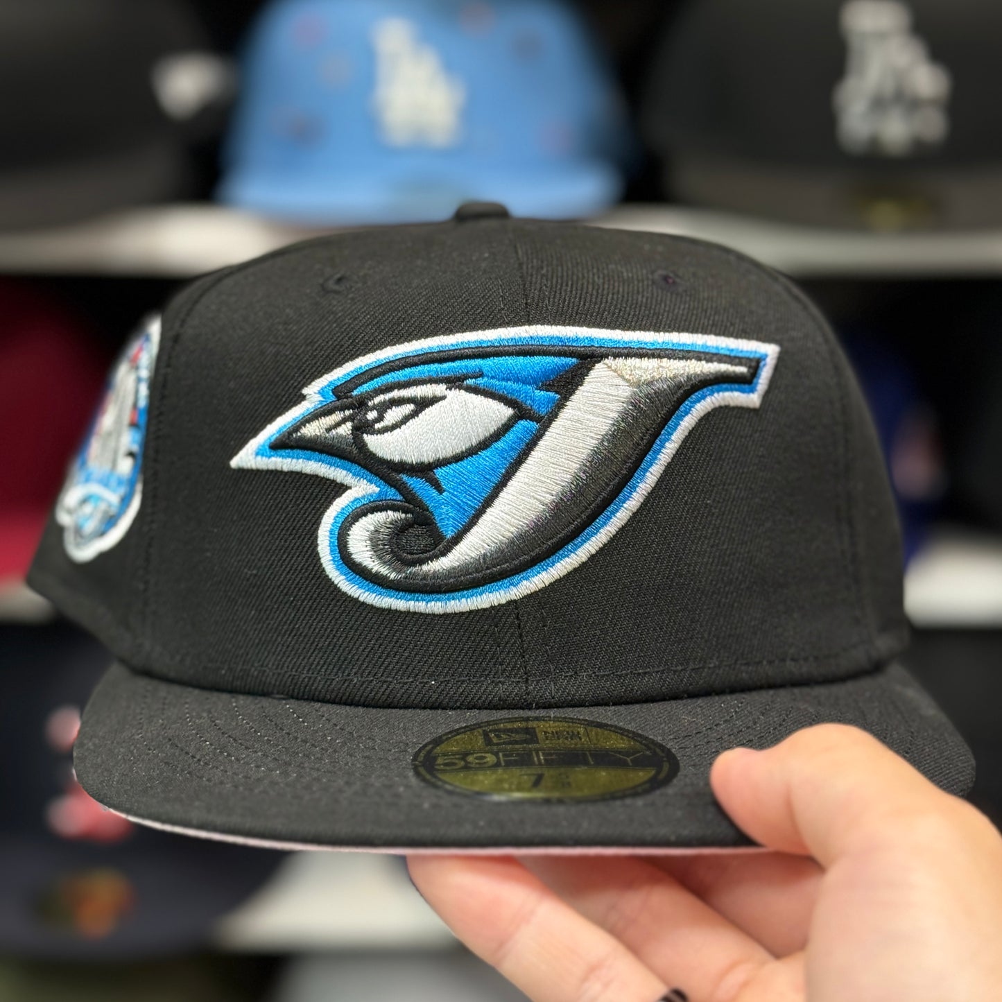 New Era Toronto Blue Jays '30th Season' Black 59FIFTY Fitted Hat | Pink Under Brim