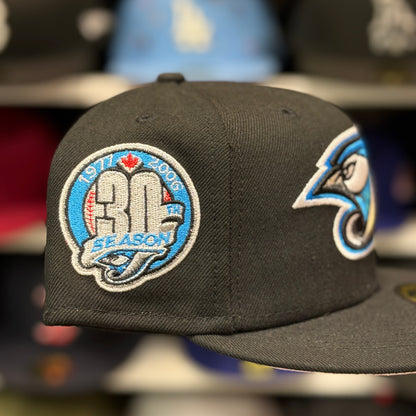 New Era Toronto Blue Jays '30th Season' Black 59FIFTY Fitted Hat | Pink Under Brim