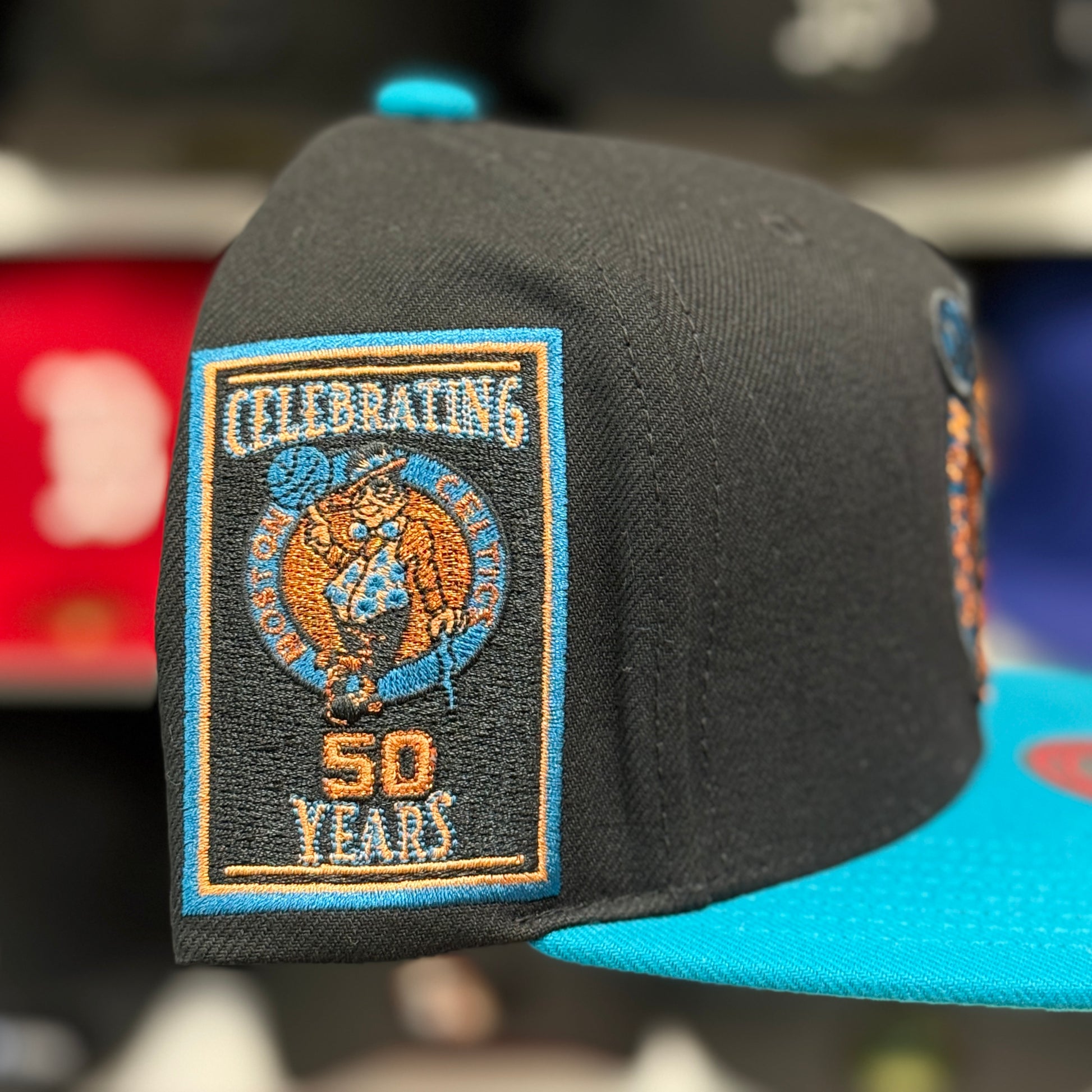 Boston Celtics '50th Anniversary' Black/Blue Mitchell & Ness Snapback - Product Image