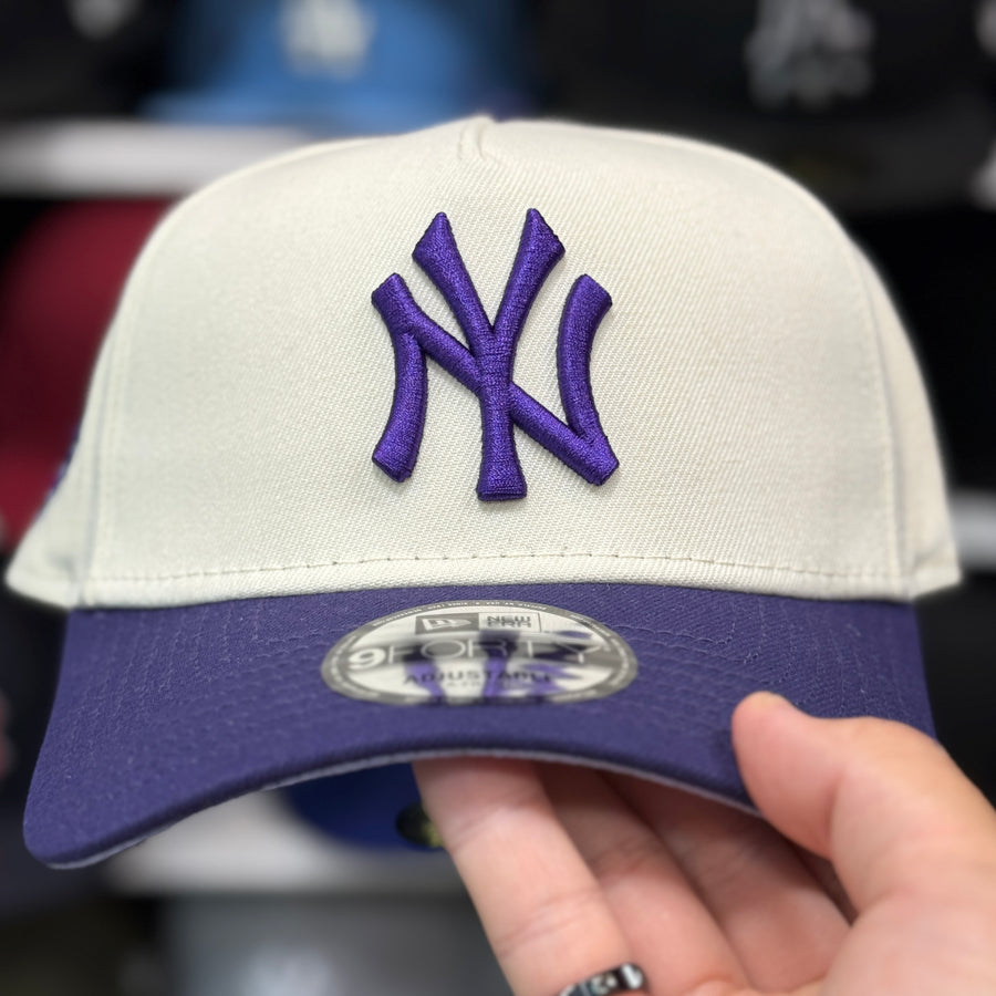 New Era New York Yankees '100th Anniversary' A-Frame Creme/Purple 9FORTY Snapback