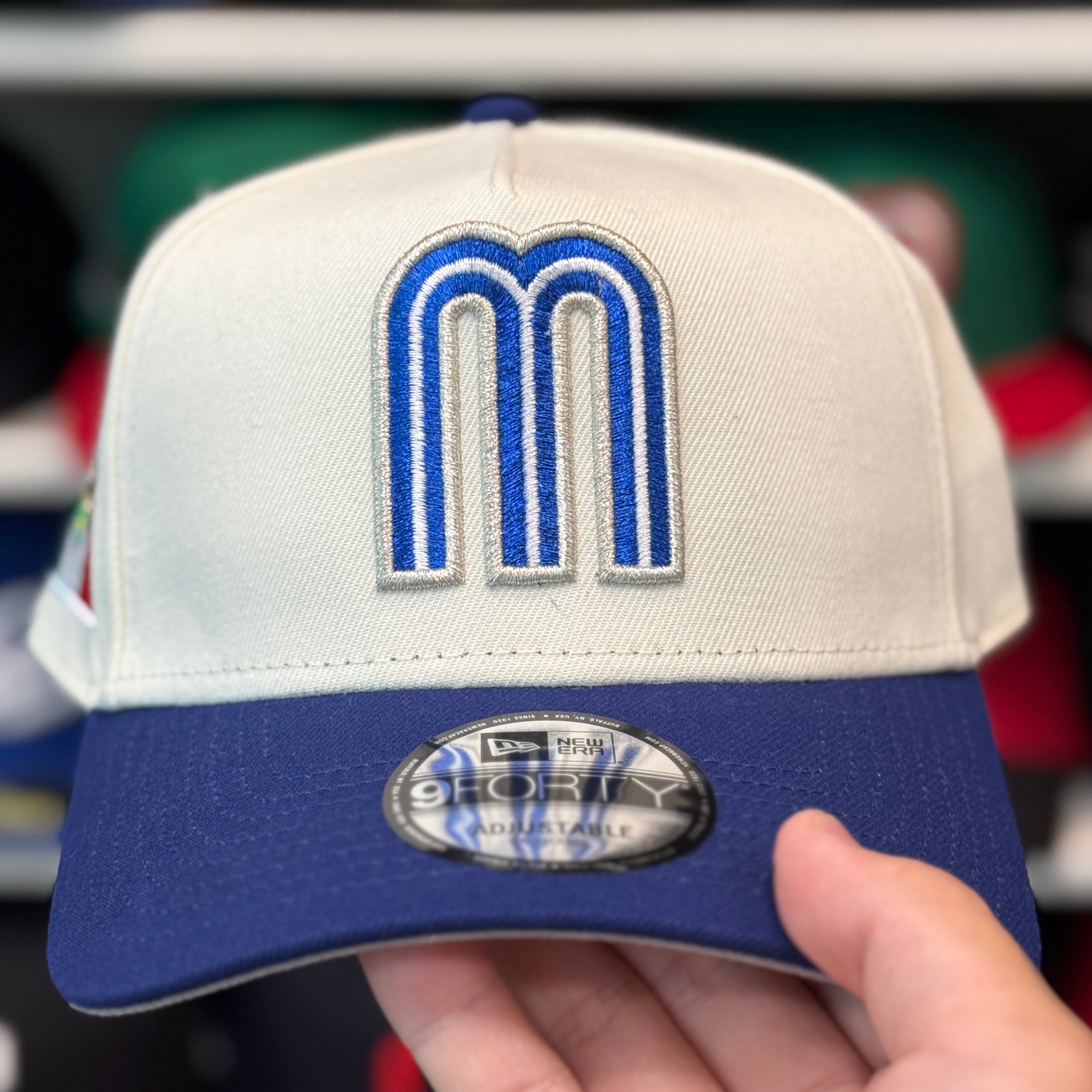 New Era Mexico World Baseball Classics A-Frame Creme/Blue 9FORTY Snapback