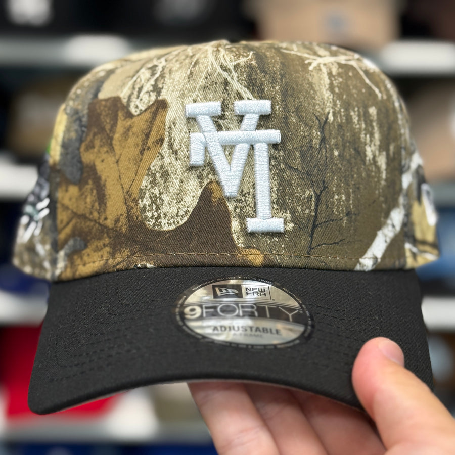 New Era Los Angeles Dodgers Upside Down Logo '40th Anniversary' A-Frame Realtree/Black 9FORTY Snapback - Product Image