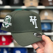 New Era Los Angeles Dodgers Upside Down Logo '50th Anniversary' A-Frame Dark Olive 9FORTY Snapback - Product Image