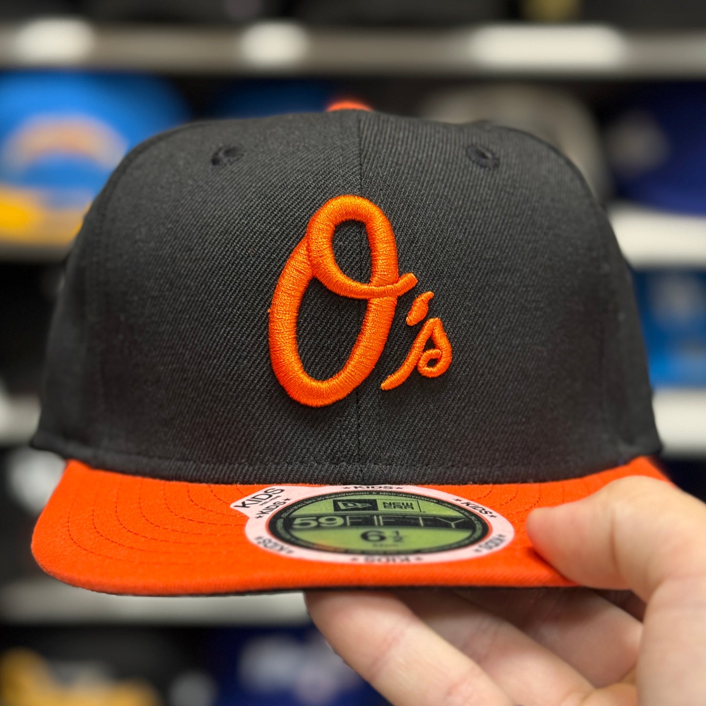 Youth Baltimore Orioles New Era Black/Orange 59FIFTY Fitted Hat - Product Image