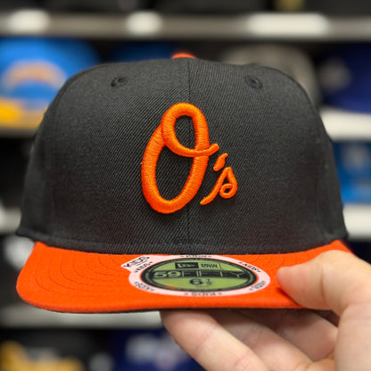Youth Baltimore Orioles New Era Black/Orange 59FIFTY Fitted Hat - Product Image