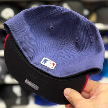 Youth Cleveland Indians New Era Navy/Red 59FIFTY Fitted Hat - Product Image
