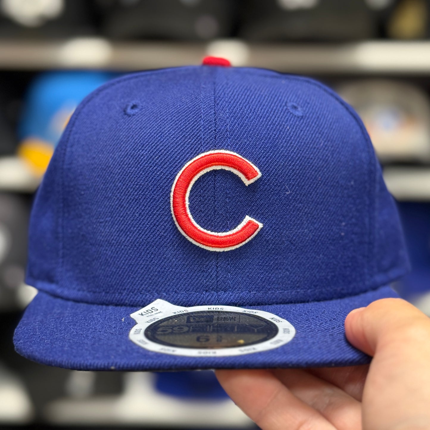 Youth Chicago Cubs New Era Blue 59FIFTY Fitted Hat - Product Image