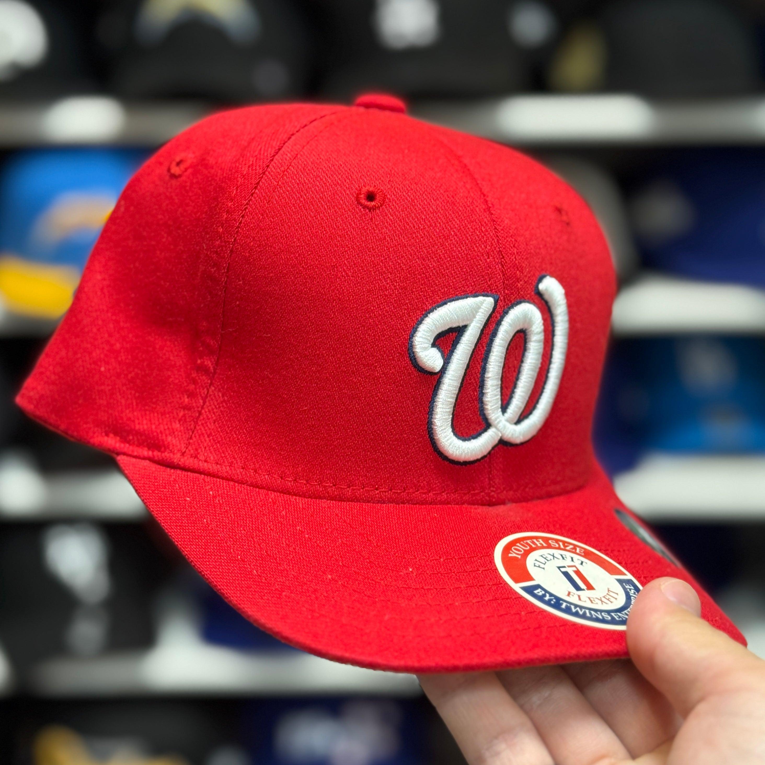 Youth Washington Nationals Red FlexFit Baseball Cap - Product Image
