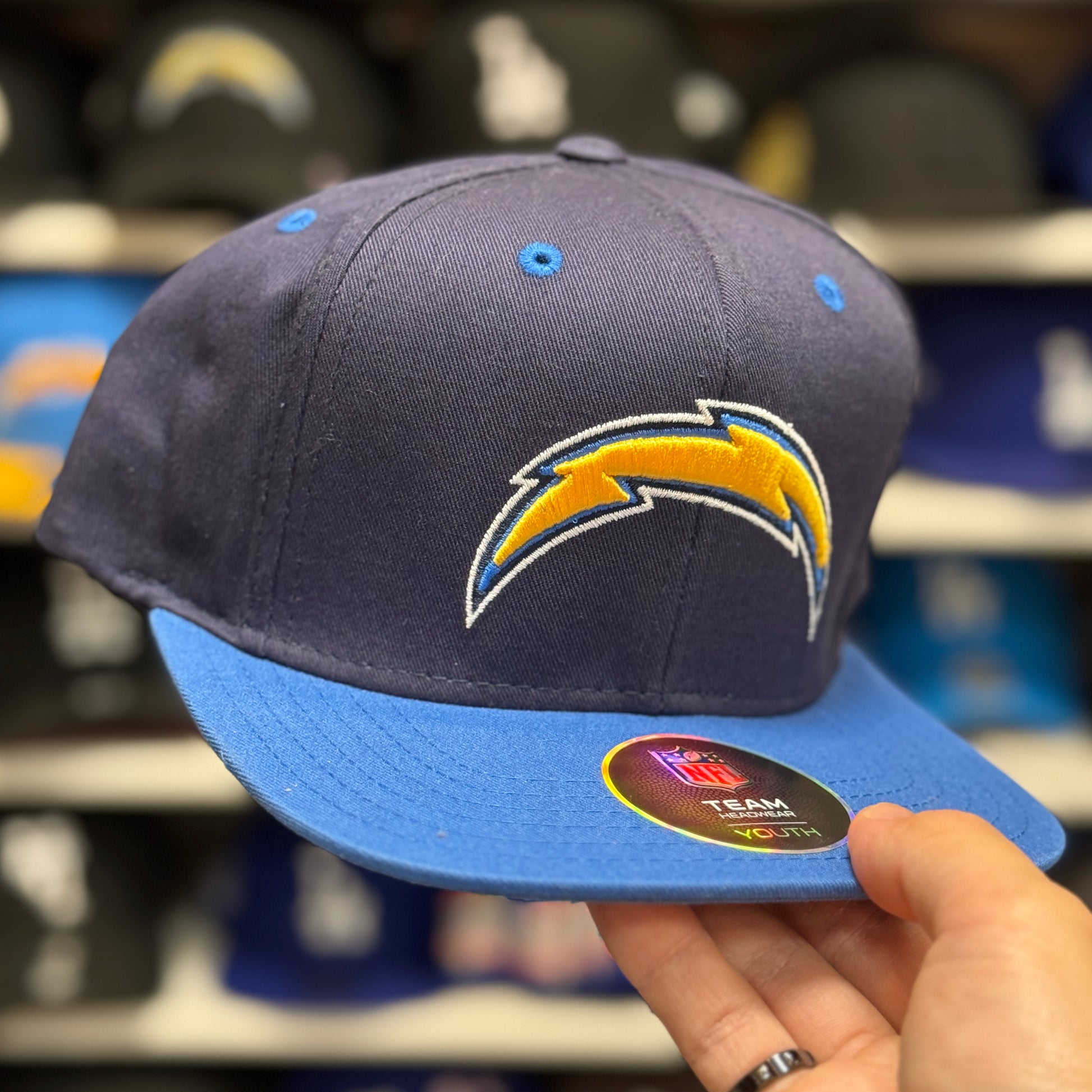Youth Los Angeles Chargers Navy/Blue Team Headwear Snapback - Product Image