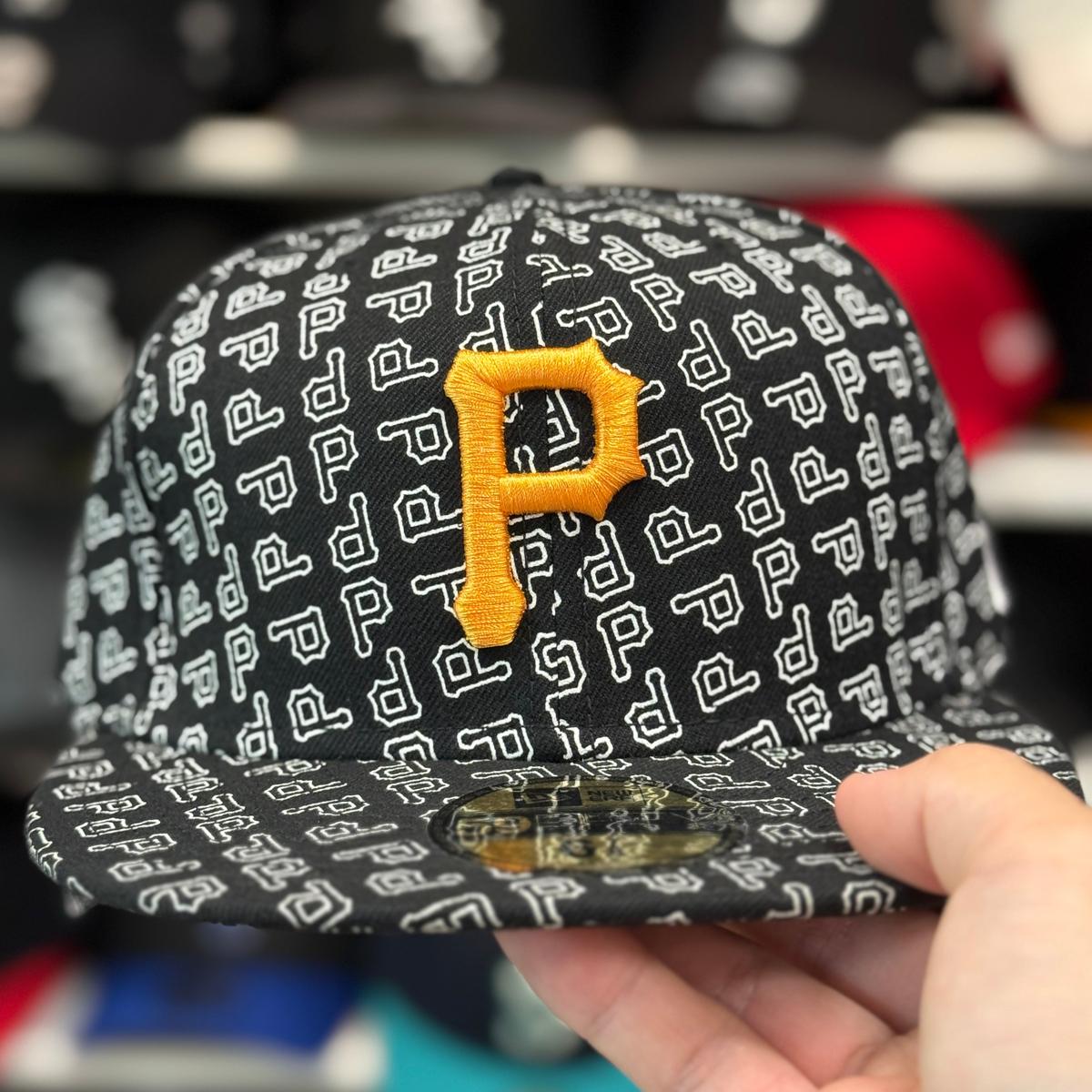 New Era Pittsburgh Pirates 'Monogram' Black 59FIFTY Fitted Hat - Product Image