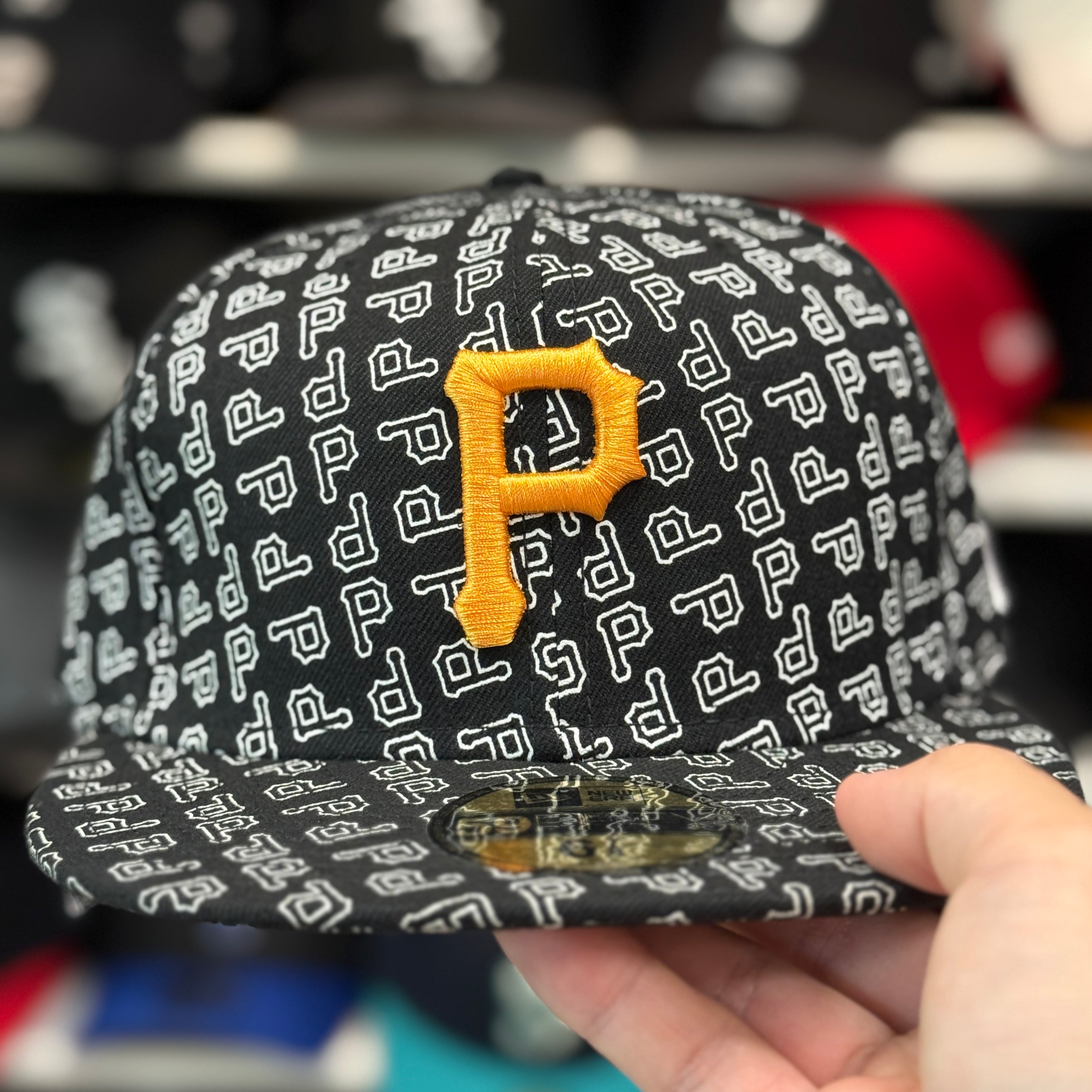 New Era Pittsburgh Pirates 'Monogram' Black 59FIFTY Fitted Hat - Product Image