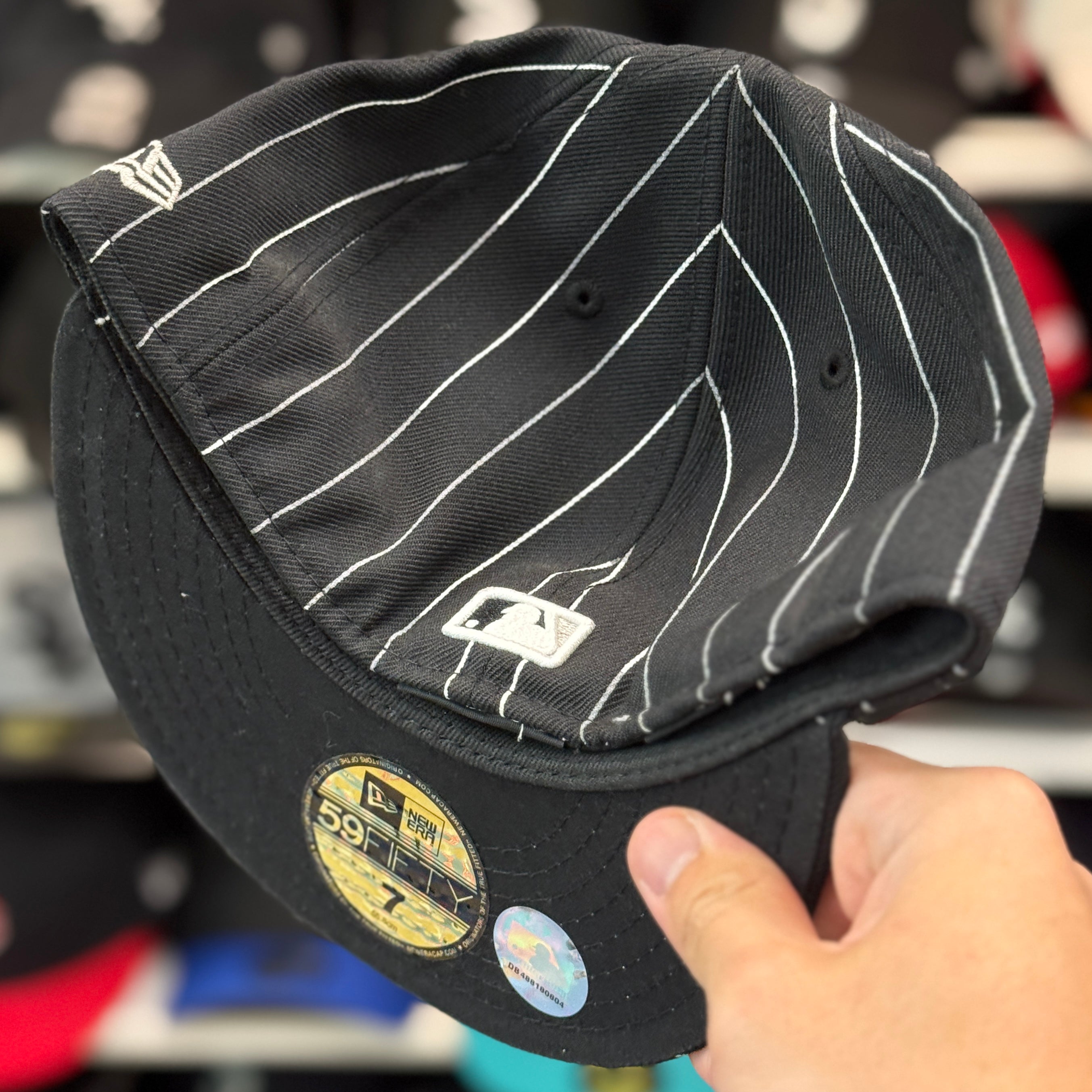 New Era Pittsburgh Pirates Pinstripe Black 59FIFTY Fitted Hat - Product Image