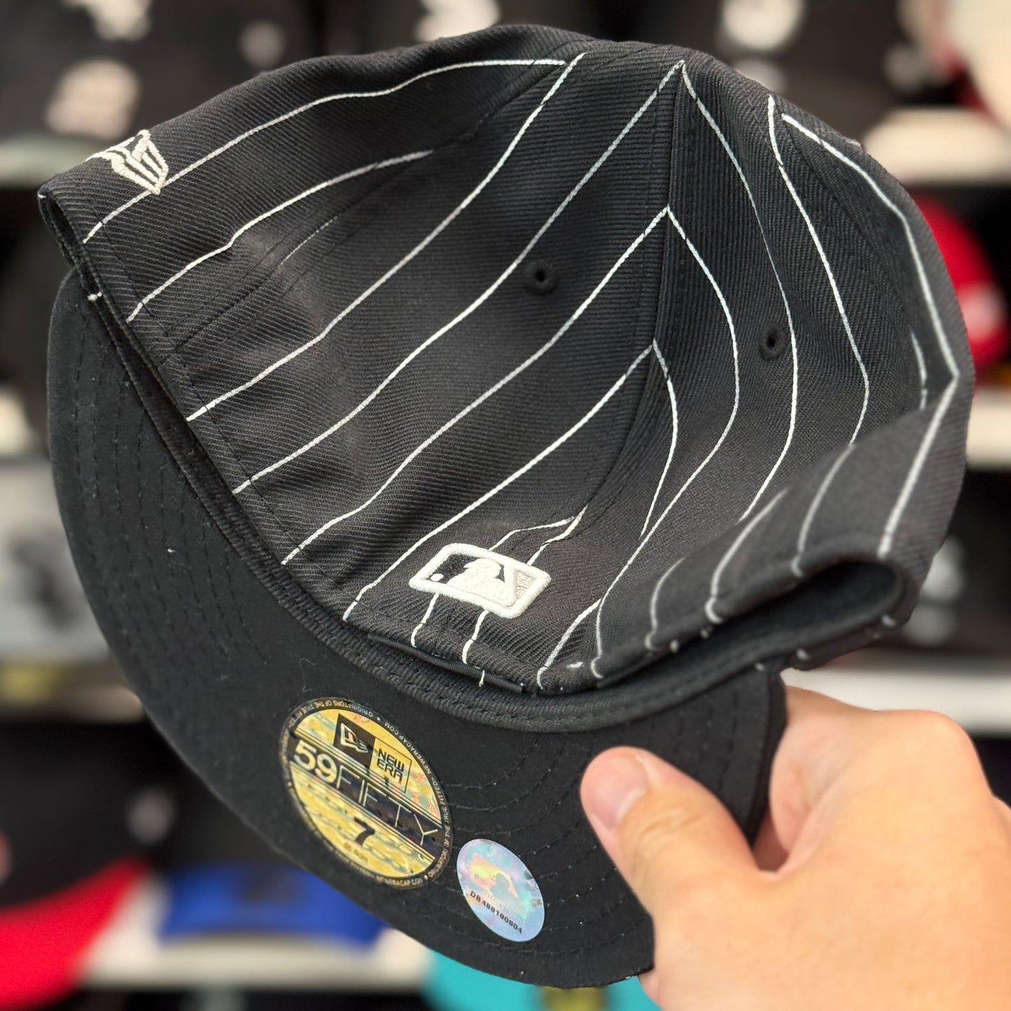 New Era Pittsburgh Pirates Pinstripe Black 59FIFTY Fitted Hat - Product Image