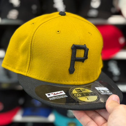New Era Pittsburgh Pirates Gold/Black 59FIFTY Fitted Hat | Size 7 3/4 - Product Image