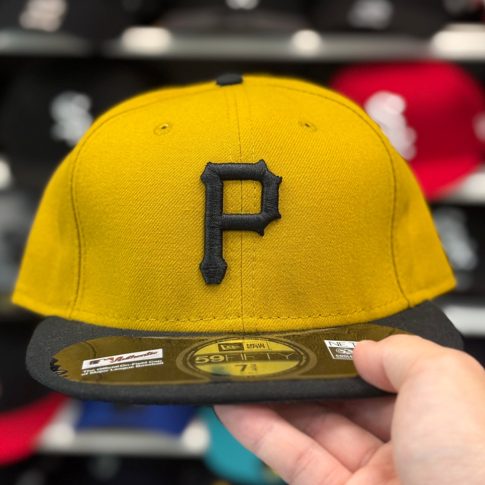 New Era Pittsburgh Pirates Gold/Black 59FIFTY Fitted Hat | Size 7 3/4 - Product Image