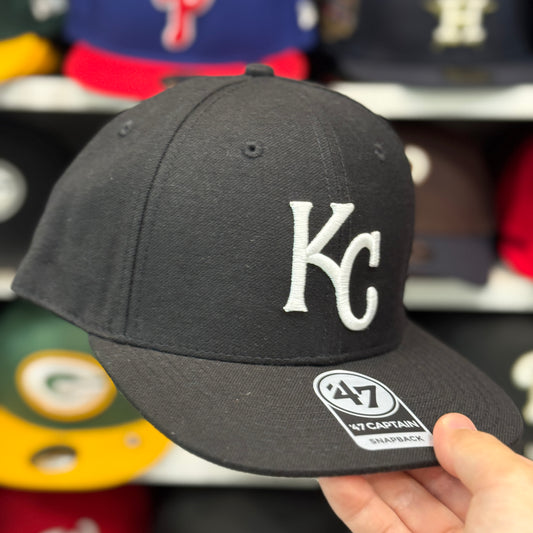 Kansas City Royals Black/White '47 Brand Snapback - Product Image