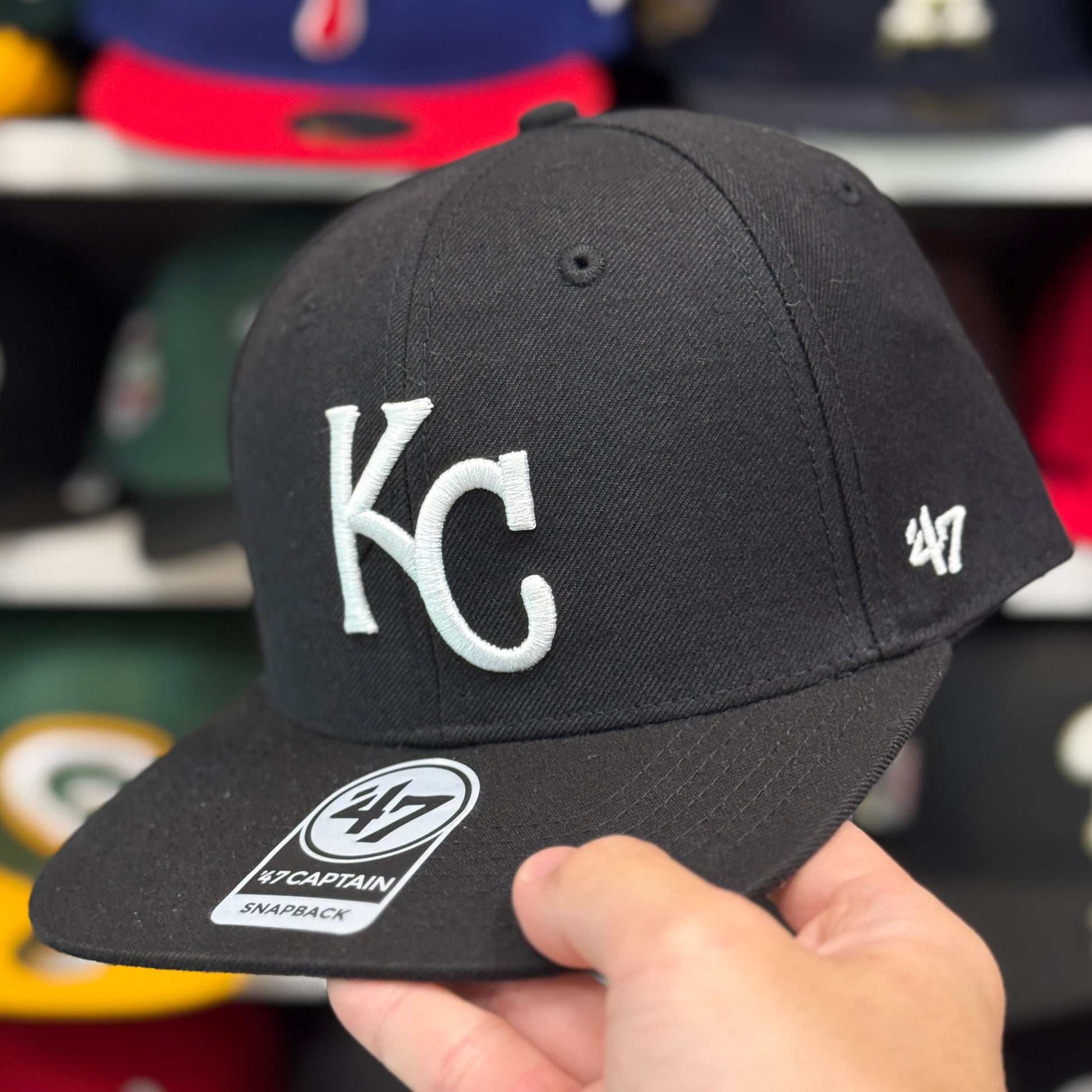 Kansas City Royals Black/White '47 Brand Snapback - Product Image