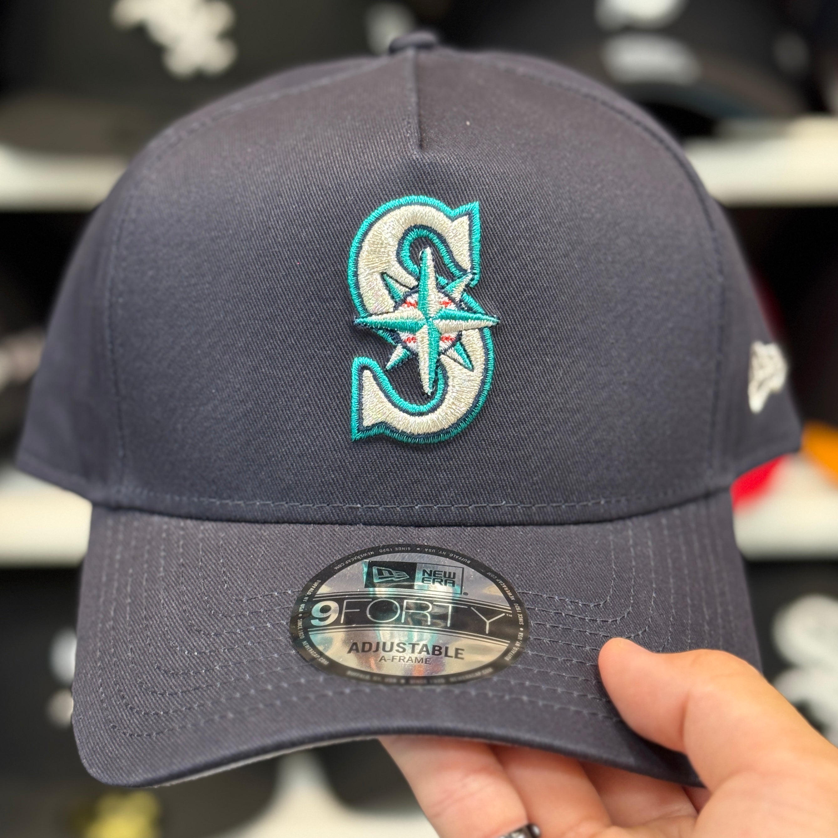 New Era Seattle Mariners A-Frame Navy 9FORTY Snapback - Product Image