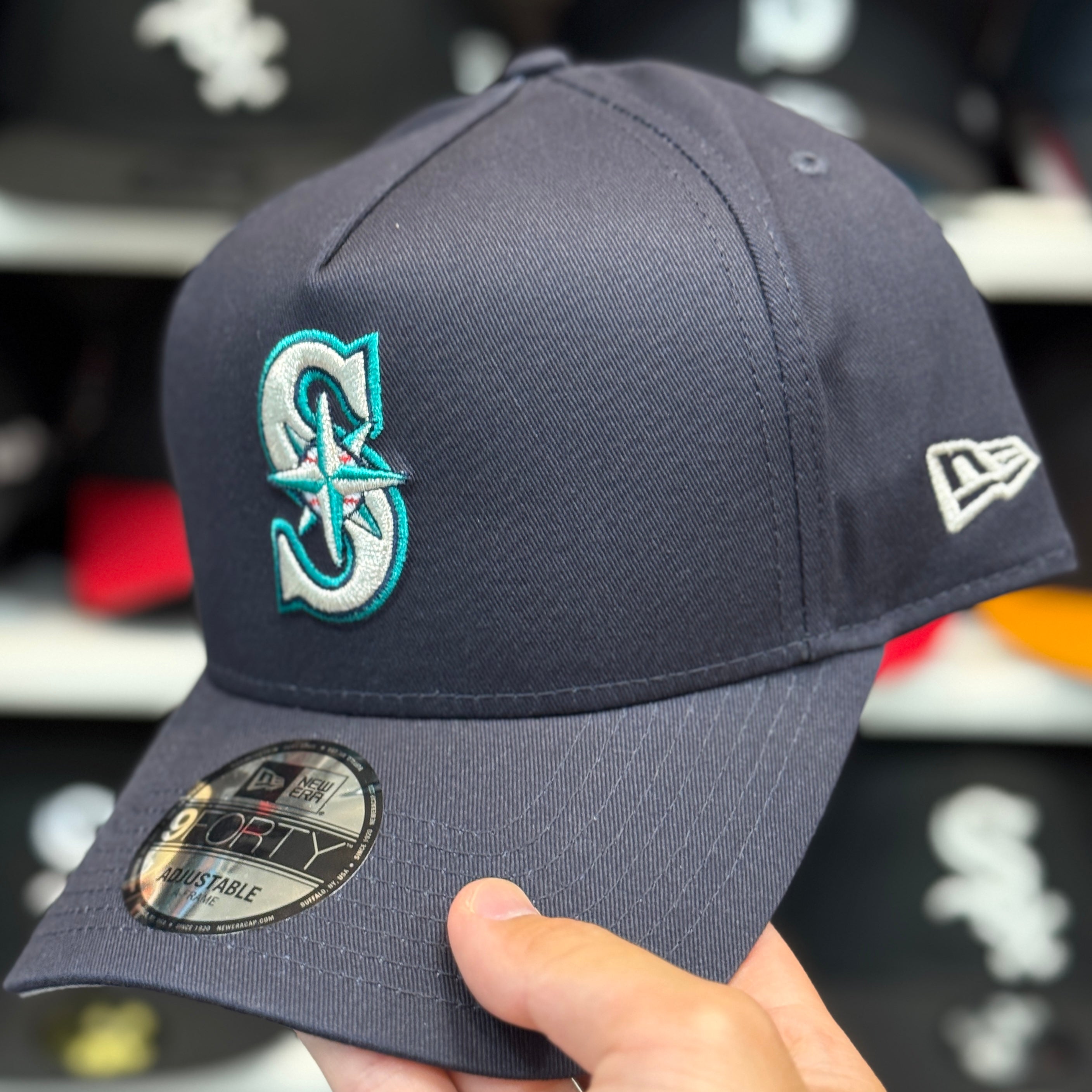 New Era Seattle Mariners A-Frame Navy 9FORTY Snapback - Product Image