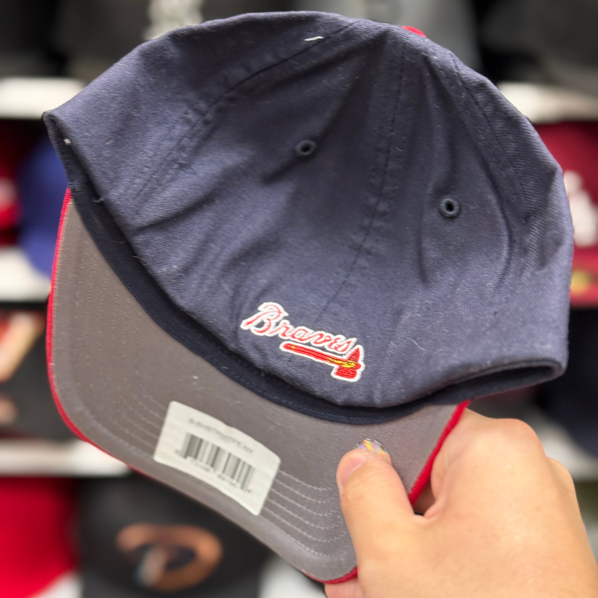 Youth Atlanta Braves Navy/Red FlexFit Baseball Cap - Product Image