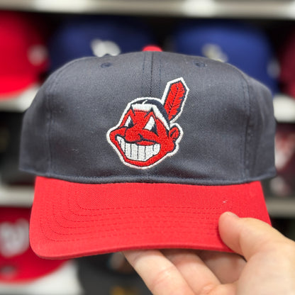 Youth Cleveland Indians Navy/Red Snapback - Product Image